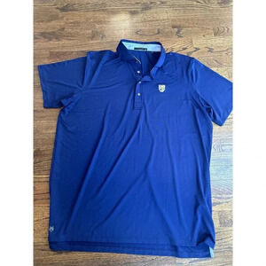Grayson Golf Polo Shirt Mens 2XX Large Performance Blue Stretch Made Peru